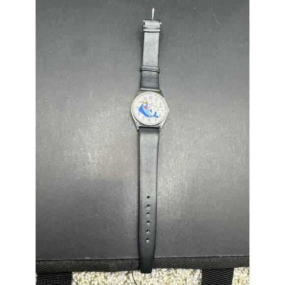 Vintage 80’s Charlie the Tuna 25th Anniversary Watch 1986 Black Leather Band - Picture 5 of 9